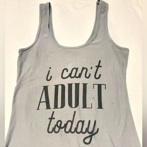 No Boundaries Charcoal Tank Top with Fun Print for Adults medium